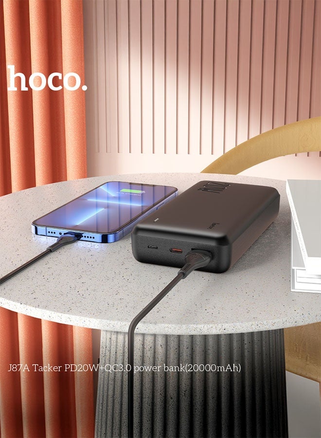 hoco. Power bank J87A Tacker PD20W+QC3.0 20000mAh(Black) - Image 5
