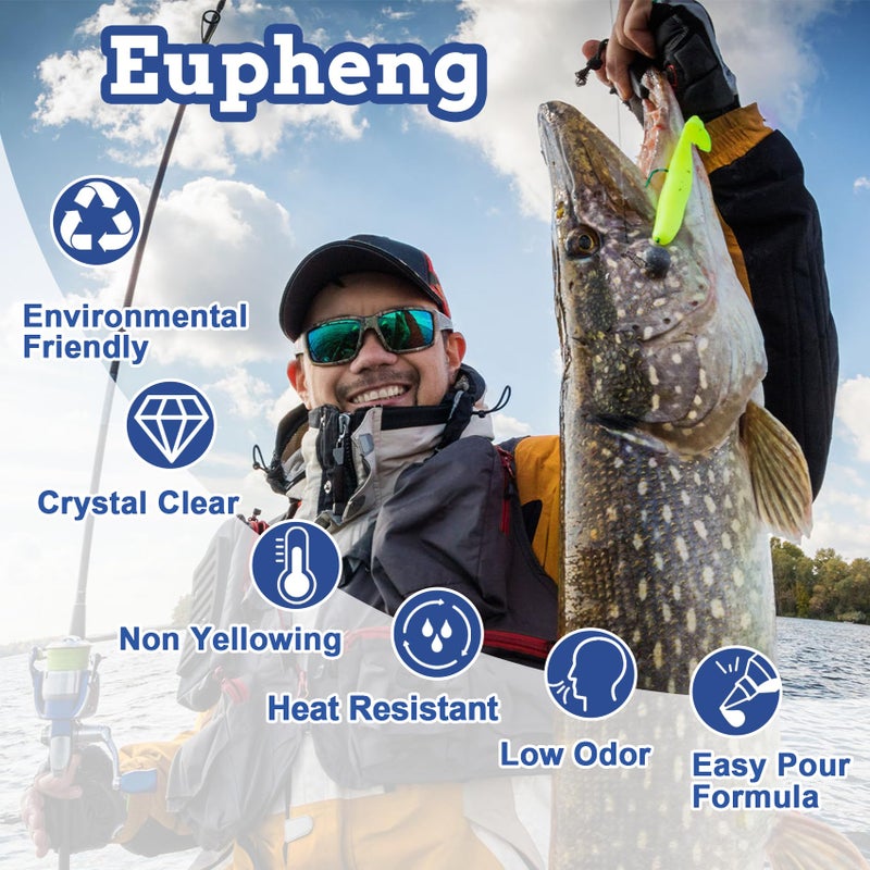 Eupheng PlastiCatch Series Plastisol Fishing Lure Making Plastic Rubber, Crystal Clear, Low Odor, Non Yellowing Medium Formula for DIY Fishing Lures - Image 4