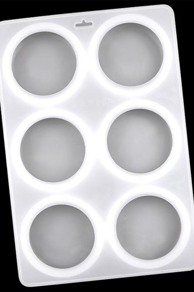 قوالب السيليكون المستديرة ذات 6 ثقوب لصنع الكعك، قوالب مطبخ الكعك، قوالب الصابون اليدوية، مقاومة لدرجات الحرارة العالية، سهلة الإطلاق، معدات صنع الصابون من الكعك. - Image 2