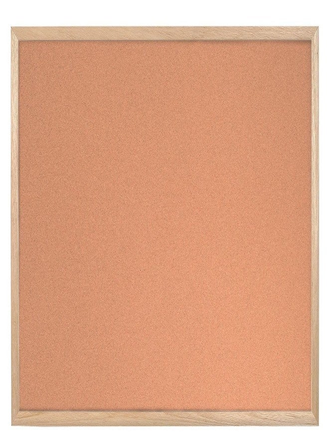Mastervision Cork Push Pin Bulletin Board, 12" x 18", Pine Wood Frame, Wall Mount Kit Included - Image 1