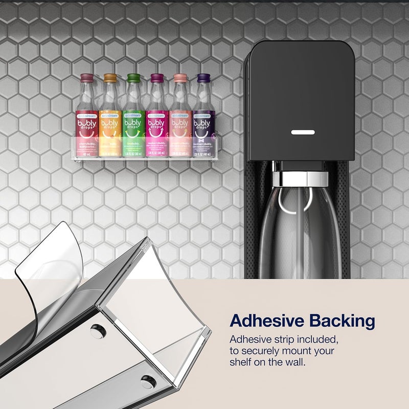 GALVANOX Acrylic Holder for SodaStream Bubly Drops - Countertop/Wall Mount Flavor Organizer (Displays 6 Bottles) - Image 3