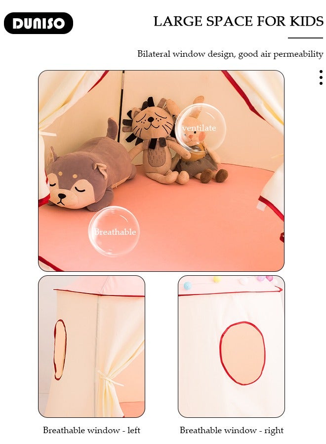 DUNISO خيمة لعب للأطفال، خيمة أطفال قابلة للغسل مع نوافذ، بيت لعب للأطفال قابل للطي، خيمة ألعاب محمولة للداخل والخارج، خيمة قابلة للطي للفتيات - Image 2