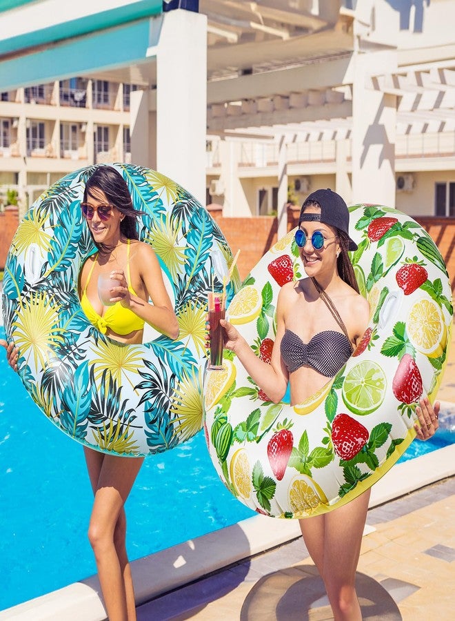 PullCrease 3 Pcs Inflatable Pool Floats 47 Inch Pool Floaties Tubes Jumbo Pool Tubes Pool Rings for Adults Summer Beach Bachelorette Wedding Party Decor Supplies - Image 4