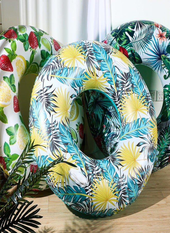 PullCrease 3 Pcs Inflatable Pool Floats 47 Inch Pool Floaties Tubes Jumbo Pool Tubes Pool Rings for Adults Summer Beach Bachelorette Wedding Party Decor Supplies - Image 2