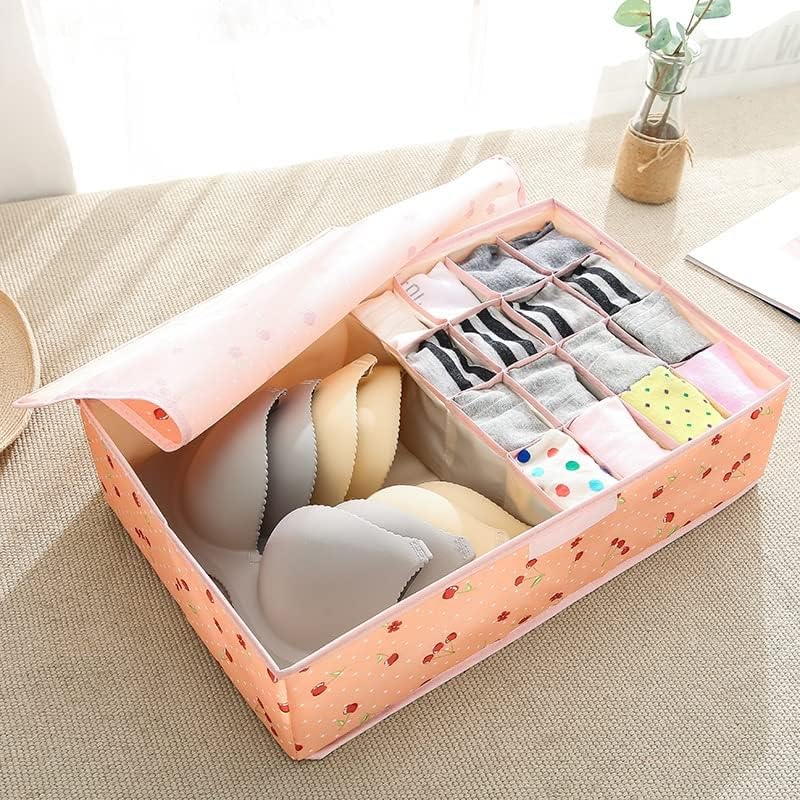 MR. JV MRJV 13Grid Socks Organizer MultiCompartment Foldable Storage Box with Lid Closet Drawer Organizer for Undergarments Socks Bras Panties Ties Scarves - Image 3