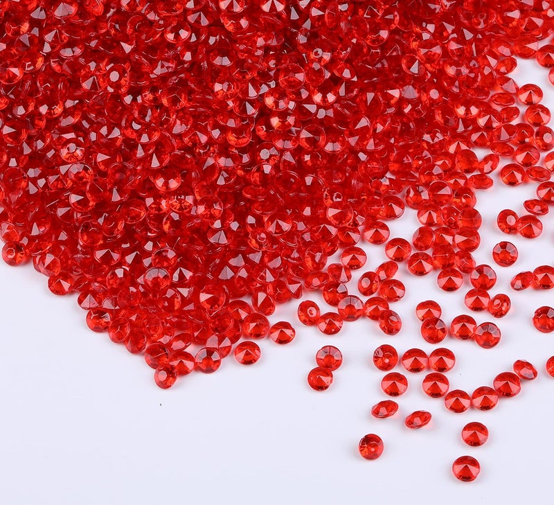 Gintoaria 10000 pcs/Pack Wedding Table Scatter Confetti Crystals Acrylic Diamonds Vase Fillers 4.5 mm Rhinestones for Wedding, Bridal Shower, Vase Beads Decorations (Red) - Image 1
