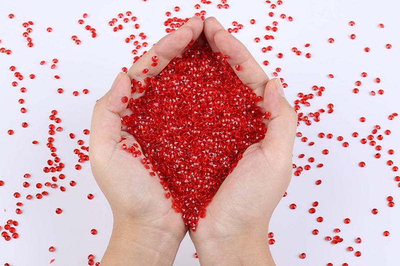 Gintoaria 10000 pcs/Pack Wedding Table Scatter Confetti Crystals Acrylic Diamonds Vase Fillers 4.5 mm Rhinestones for Wedding, Bridal Shower, Vase Beads Decorations (Red) - Image 3