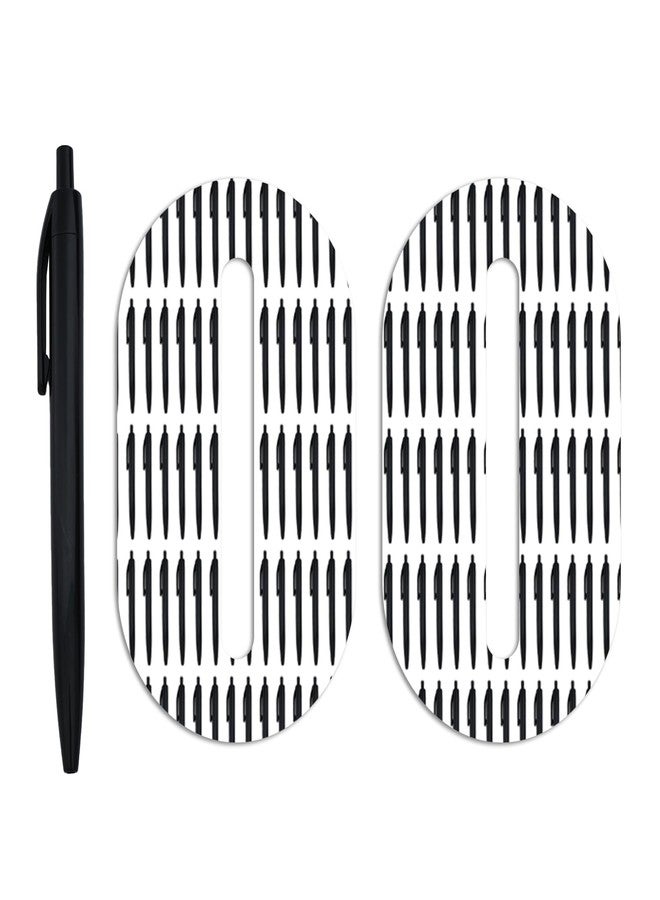 Sdfvsdg 100 Pack Pens Bulk Retractable Ballpoint Pens No Bleed Black Barrel Click Pen Smooth Ink Medium Point Pen for Office Home School Supplies 1.0MM Black Ink - Image 1