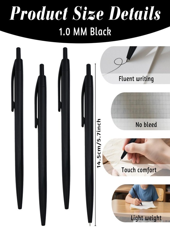 Sdfvsdg 100 Pack Pens Bulk Retractable Ballpoint Pens No Bleed Black Barrel Click Pen Smooth Ink Medium Point Pen for Office Home School Supplies 1.0MM Black Ink - Image 2