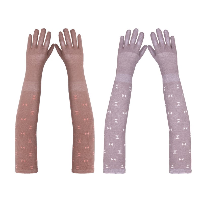 Footmate UV Sun Protection Driving Gloves Women with Breathable Cotton Material, Elbow Length Combed Cotton and Spandex Lightweight Hand Glove for Women’s/Girls - Free Size -(Pack of 2) - Image 4