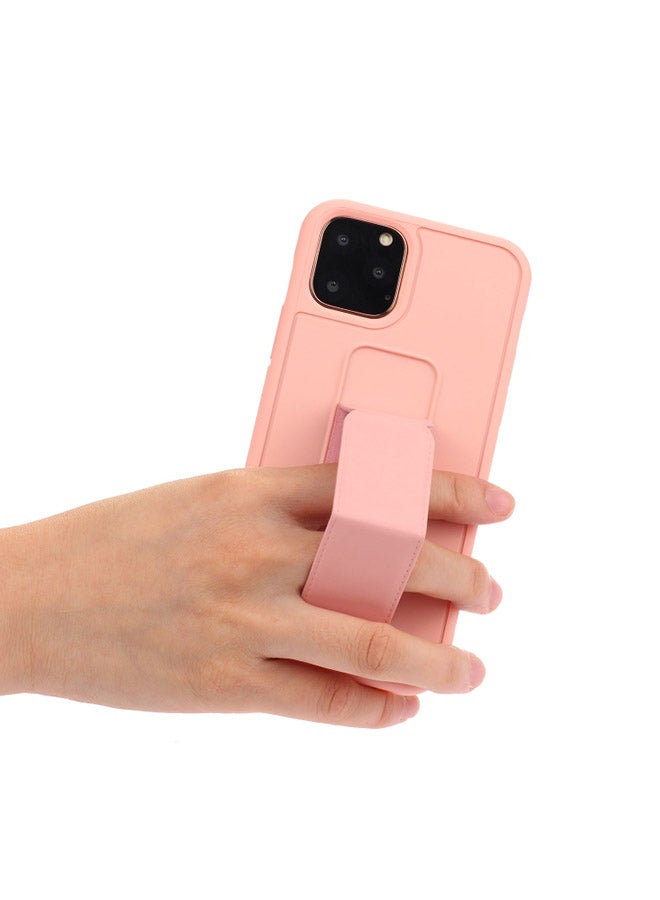 Alyashmac Shockproof PC TPU Protective Case With Wristband Holder For Apple iPhone 12/12 Pro Pink - Image 4