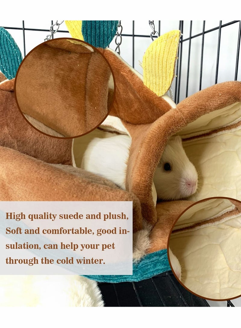SYOSI أرجوحة معلقة، نفق دافئ لفصل الشتاء، مخبأ قماش ناعم مع خطاف معدني، لفأر النمس، قنفذ - Image 3