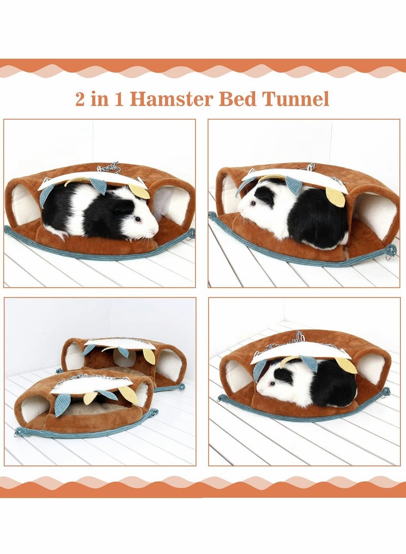 SYOSI أرجوحة معلقة، نفق دافئ لفصل الشتاء، مخبأ قماش ناعم مع خطاف معدني، لفأر النمس، قنفذ - Image 5