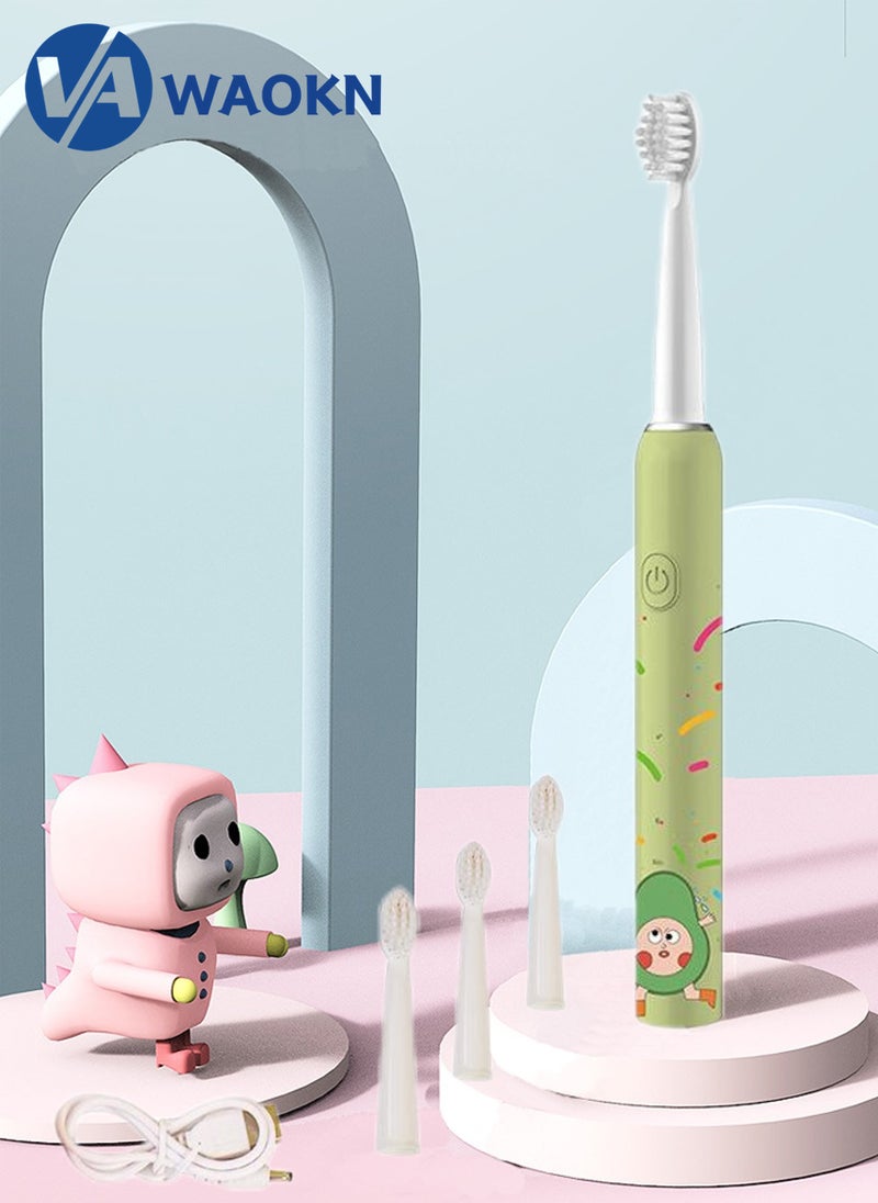 Rechargeable Children's Sonic Electric Toothbrush High-frequency Vibration IPX7 Waterproof Power Toothbrush 3 Modes Adjustable Smart Electric Toothbrush with 4 Detachable Soft-bristle Brush Heads - pzsku/ZCBCDA8FE3B7CE5D71FD7Z/45/_/1709696738/d16dfe73-8b09-4d25-b977-d16a827a9e97