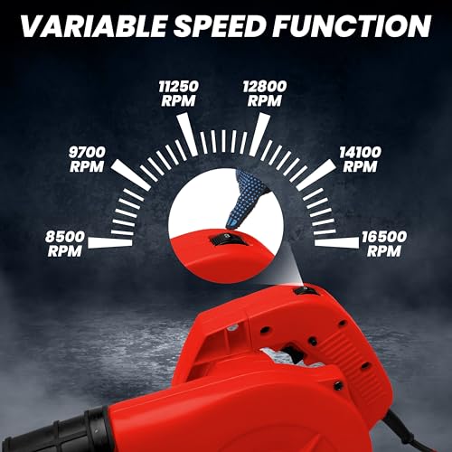 Tomahawk 600W Car Air Blower with Long Wire (9 feet) | Variable Speed, 16500 RPM Heavy Duty Copper Armature Air Blower | Air Flow of 3.7 m3/min | Suitable for Large & Small Areas - Image 5