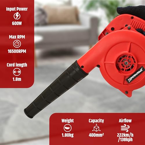 Tomahawk 600W Car Air Blower with Long Wire (9 feet) | Variable Speed, 16500 RPM Heavy Duty Copper Armature Air Blower | Air Flow of 3.7 m3/min | Suitable for Large & Small Areas - Image 3