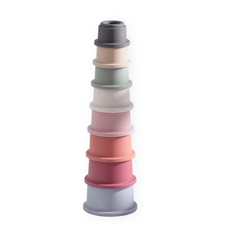 Zyflsq Stacking Cups Baby Toy  Nesting Cups 8 Pcs With Pattern For Kid Baby 6 Months And Up Montessori Toy  Bath Toys - Image 1