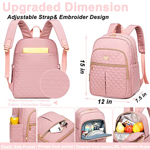 Weitars Lunch Backpack For Women,20L Backpacks Cooler Insulated,Back pack Lunch Bag For Women Work With Side Pocket,LunchBox Backpack For Picnic Camping - Image 2