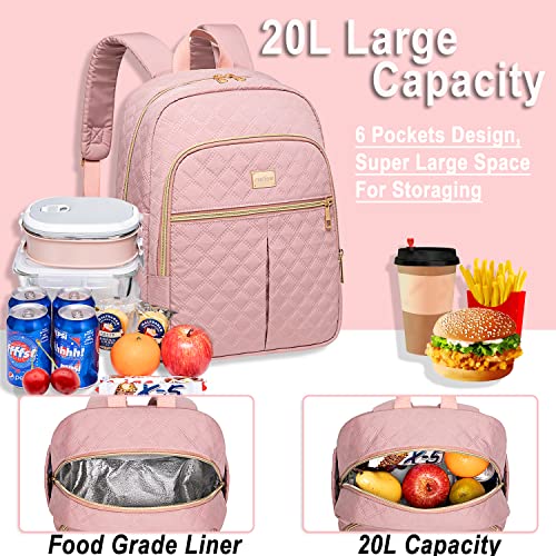 Weitars Lunch Backpack For Women,20L Backpacks Cooler Insulated,Back pack Lunch Bag For Women Work With Side Pocket,LunchBox Backpack For Picnic Camping - Image 3