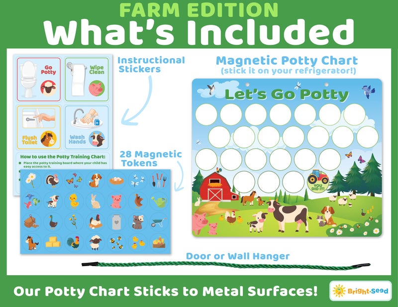 Bright Seed Reusable Magnetic Animals Potty Chart, Potty Training for Boys, Potty Training Chart for Toddler Girls, Potty Training Rewards Boys, Sticker Chart Kids, Potty Training Chart for Toddlers - Image 2