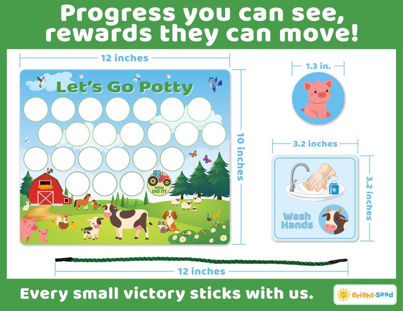 Bright Seed Reusable Magnetic Animals Potty Chart, Potty Training for Boys, Potty Training Chart for Toddler Girls, Potty Training Rewards Boys, Sticker Chart Kids, Potty Training Chart for Toddlers - Image 3