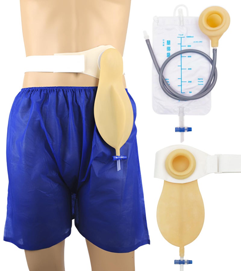 Colostomy bags Reusable Drainable Pouches for Ostomy Ileostomy Stoma Care Portable Urine System Urinary Collection Bag with a Belt Ostomy Supplies Nonirritating for ElderlyMan DayNight 1000ml