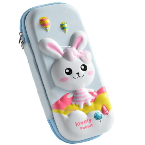 HIGH TRUSTED Leather Premium Rabbit Style And 3D Unicorn Travel Accessories Cover Pencil Compass Organizer School Kids Girls Multipurpose (Pink) - Image 2