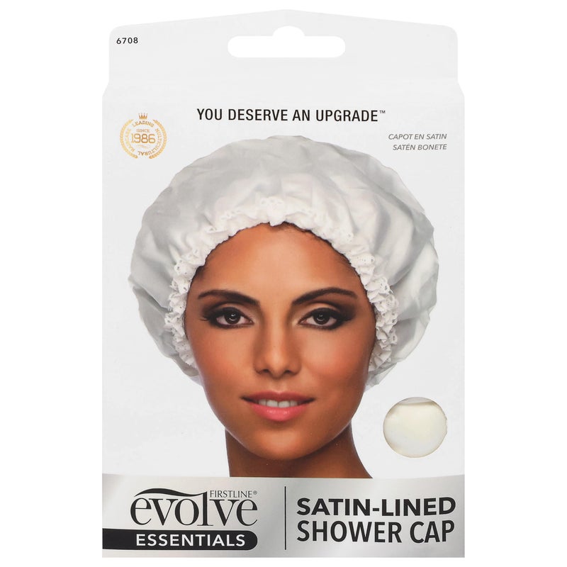 Evolve Go Satin Lined Shower Cap Ivory