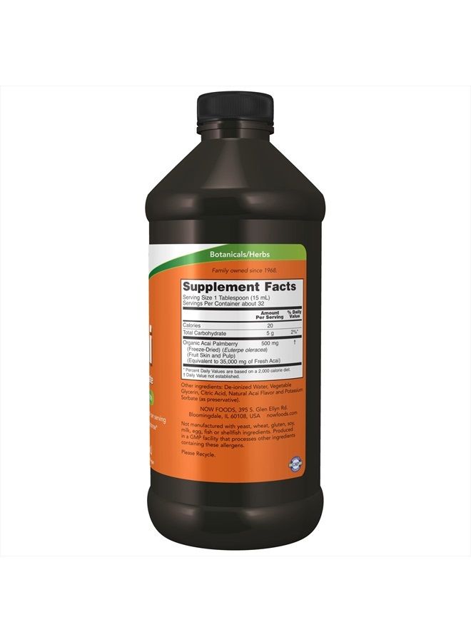 now مكملات، سائل أكاي، يدعم استجابة نظام المناعة الصحية*، مركز فواكه سوبر، 16 أونصة - Image 2
