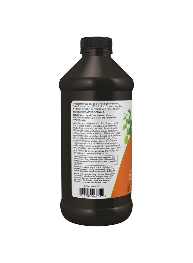 now مكملات، سائل أكاي، يدعم استجابة نظام المناعة الصحية*، مركز فواكه سوبر، 16 أونصة - Image 3