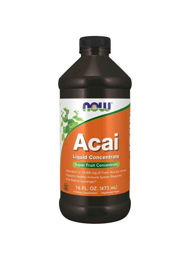 now مكملات، سائل أكاي، يدعم استجابة نظام المناعة الصحية*، مركز فواكه سوبر، 16 أونصة - Image 1