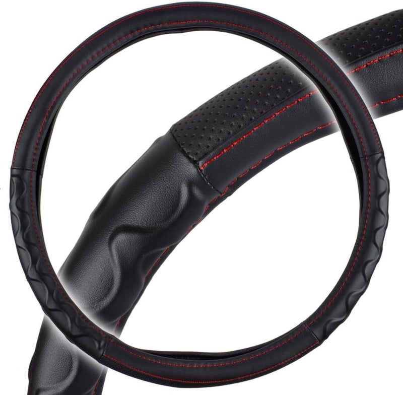 BDK Motor Trend 18-Inch Steering Wheel Cover for Big Rigs and Trucks - Black - Image 1