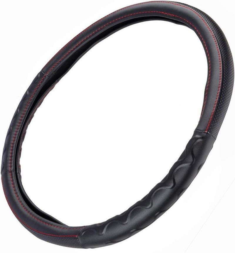 BDK Motor Trend 18-Inch Steering Wheel Cover for Big Rigs and Trucks - Black - Image 2