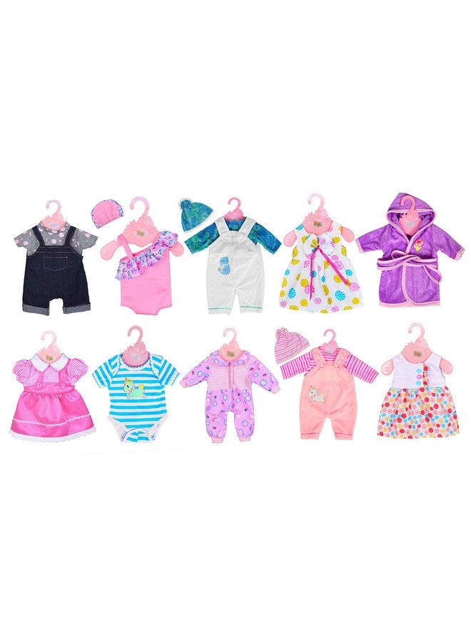 ebuddy 10 Sets Doll Clothes Outfits Fit for 14-16 inch Baby Doll, 43 cm New Born Baby Dolls, 15 inch Baby Dolls，18 Inch Girl Doll (No Doll) - Image 2
