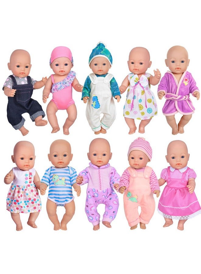 ebuddy 10 Sets Doll Clothes Outfits Fit for 14-16 inch Baby Doll, 43 cm New Born Baby Dolls, 15 inch Baby Dolls，18 Inch Girl Doll (No Doll) - Image 1