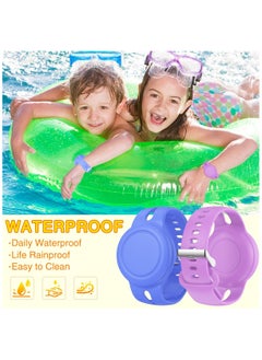 SYOSI 4 Pack Airtag Bracelet for Kids Waterproof Silicone Wristband Full Case Cover for Apple Airtag Holder Toddler Hidden Band Accessories for Child Strap  - Image 2