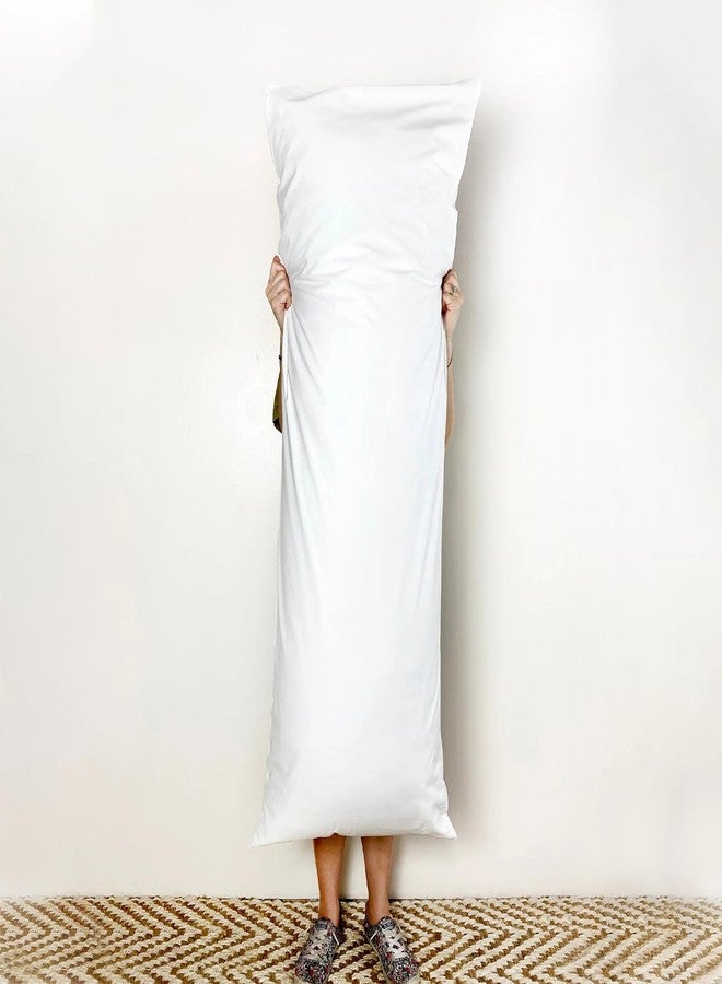 جو جرين غطاء وسادة للجسم من قماش رايون الخيزران المقاوم للماء من جوجرين مع سحاب، غطاء وسادة يسمح بمرور الهواء، غطاء وسادة بارد مع سحاب، غطاء وسادة ناعم (عبوة واحدة، مقاس 20 بوصة × 54 بوصة، أبيض، تيري) - Image 4