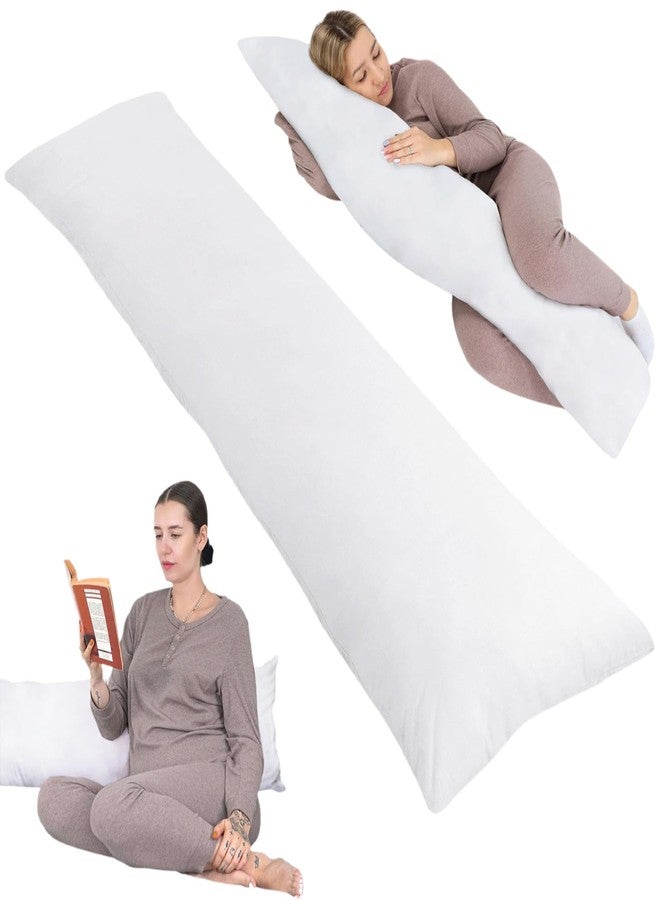 جو جرين غطاء وسادة للجسم من قماش رايون الخيزران المقاوم للماء من جوجرين مع سحاب، غطاء وسادة يسمح بمرور الهواء، غطاء وسادة بارد مع سحاب، غطاء وسادة ناعم (عبوة واحدة، مقاس 20 بوصة × 54 بوصة، أبيض، تيري) - Image 5