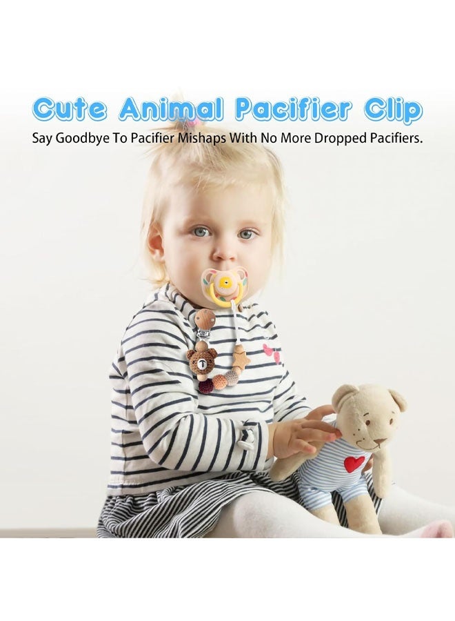Pacifier Clip,Pacifier Clips for Boys and Girls  Cute Koala Handmade Knitted Pacifier Holder Fits for Most Pacifier, Baby Teethers, Baby Shower and Baby Gift - Image 3