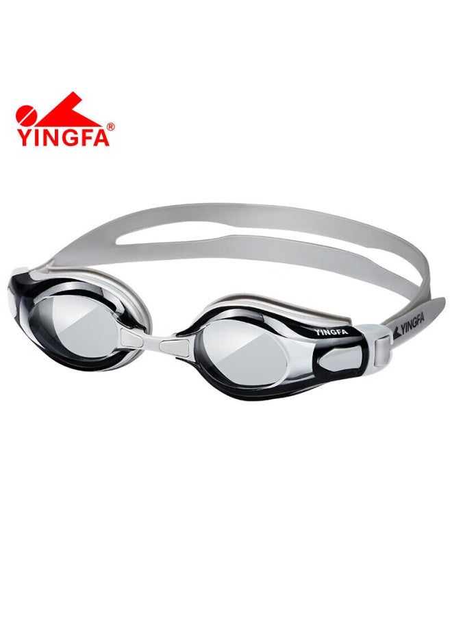 Yingfa Swimming Goggles, High-definition Anti-fog Waterproof Comfortable Training Clear Lens Large Frame Protective Eyewear For Adult Men And Women, Gray - Image 1