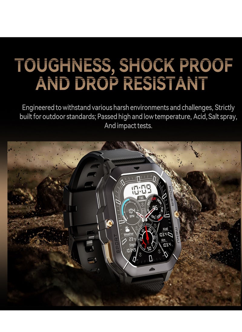 Cubot C28 Smartwatch 2.02-Inch TFT Display Outdoor Fitness Watch 100+ Sports Modes Waterproof 410mAh Battery with Phone Function/Heart Rate/SpO2 for iOS/Android Black  - Image 3