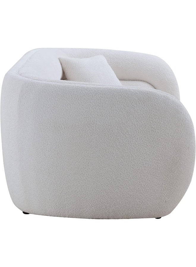 Comfynest Curved Cloud Sofa, Luxury Teddy Fleece Oversized Sectional 3-Seater with 2 Pillows, Minimalist Modular Boucle Fabric Loveseat for Living Room, Office, Dorm, or Salon - Image 5