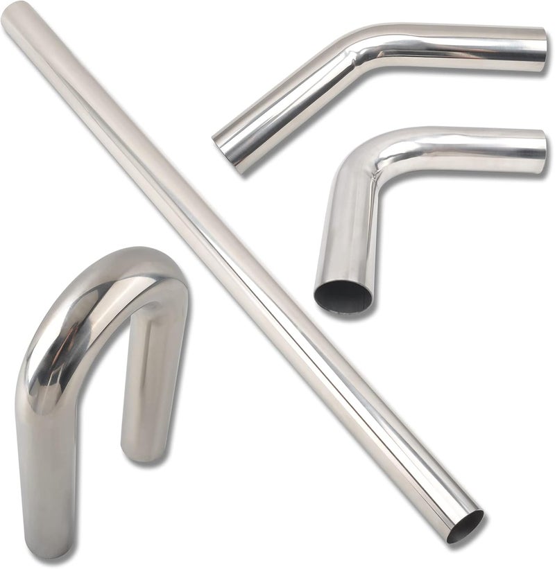 FGJQEFG 2.5 Inch DIY Custom Mandrel Exhaust Pipe Kit - 4PCS T304 Stainless Steel - Image 1