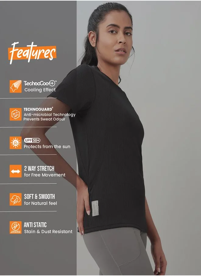 Technosport 2-Way Stretch Logo Detail Active Top by Styli