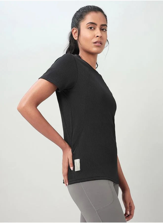 Technosport 2-Way Stretch Logo Detail Active Top by Styli