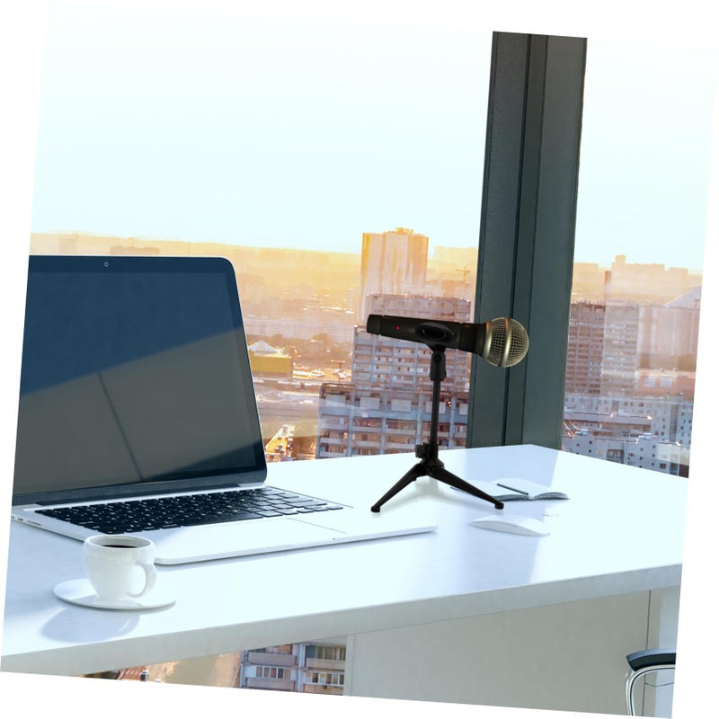 Portable Tripod Microphone Stand With Clip For Live Singing Table Use 1 Item - Image 4