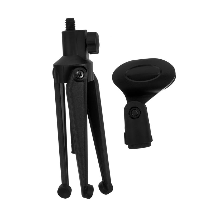 Portable Tripod Microphone Stand With Clip For Live Singing Table Use 1 Item - Image 3