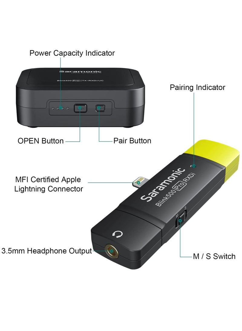 Saramonic - Blink 500 Pro B3 Digital Wireless Omni Lavalier Microphone System for Lightning iOS Devices - Image 1
