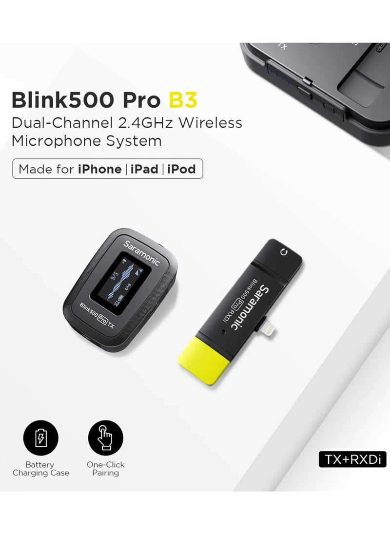 Saramonic - Blink 500 Pro B3 Digital Wireless Omni Lavalier Microphone System for Lightning iOS Devices - Image 1