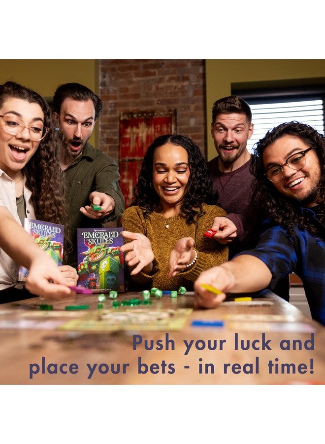Thunderworks Games - Emerald Skulls | Dice Game with Real-time Betting | Push Your Luck Strategy Board Game | Fast Action Casino-style Group Play | Family Game for 1-6 Players, Ages 14+, 30-45 Minutes - Image 3